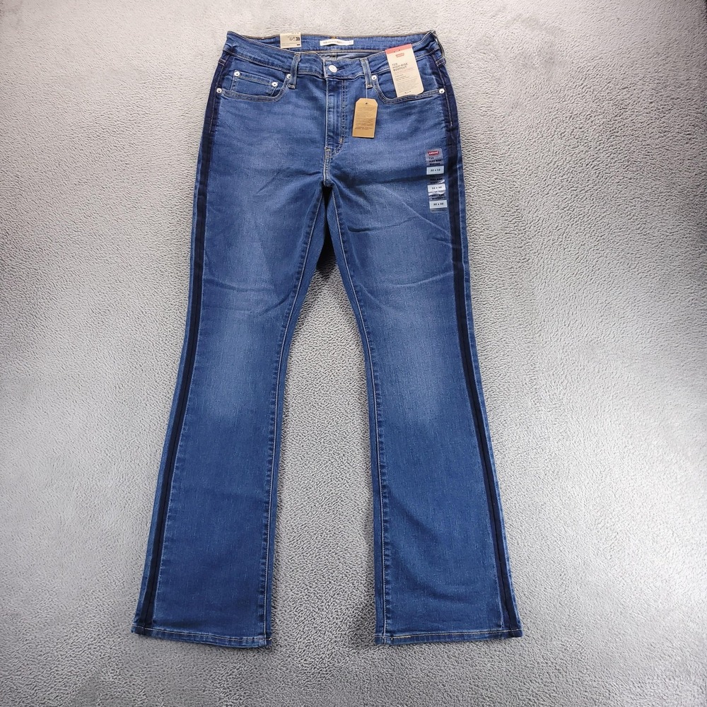 Levis Jeans Womens 32 Blue 725 High Rise Bootcut Slim Dark Wash Stretch Denim